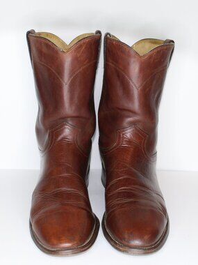 J Chisholm Brown Leather Western Cowboy Boots (Men 12 US)